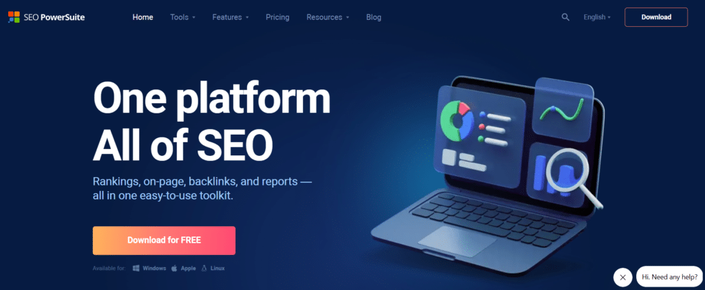 SEO Powersuite site Homepage