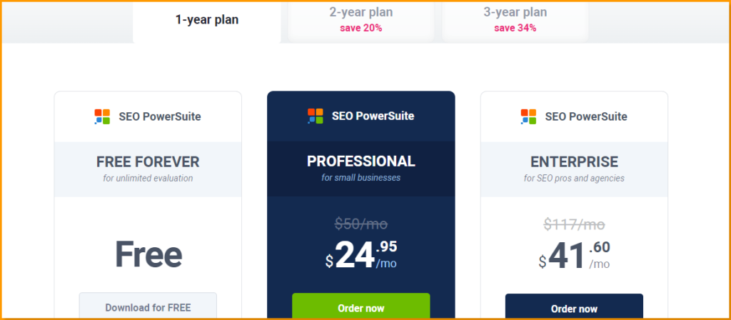 Choose your SEO PowerSuite Pricing Plan