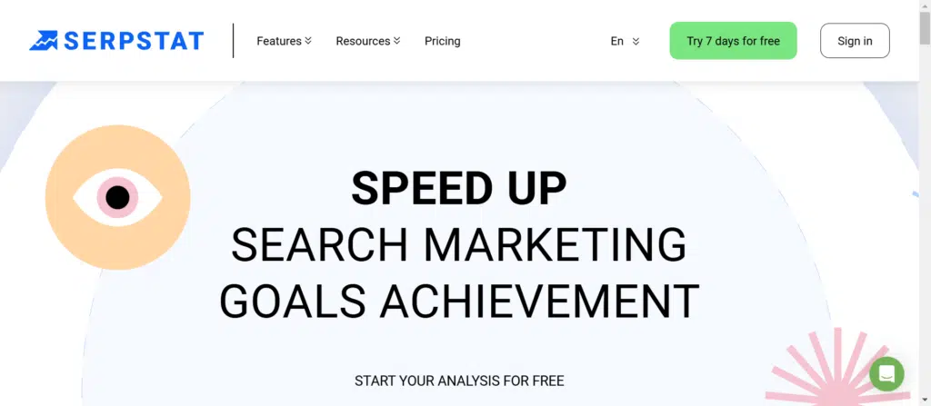 Serpstat homepage