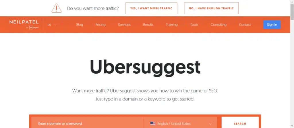Ubersuggest-website
